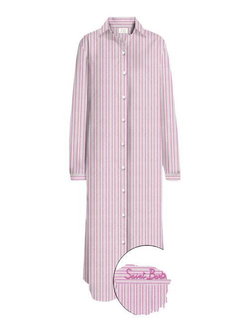 chemisier donna a righe rosa e bianco MC2 Saint Barth | ADELINESTRIPES V21